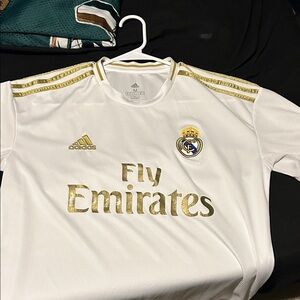 Adidas White and Gold Soccer Jersey